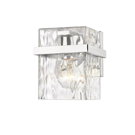 Z-Lite Bennington 1 Light Wall Sconce, Chrome & Clear 1938-1S-CH